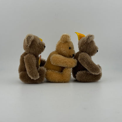 Sheiff  Original Teddy 4" Vintage Jointed Mohair Teddy Bear 0202/10 Lot of 3