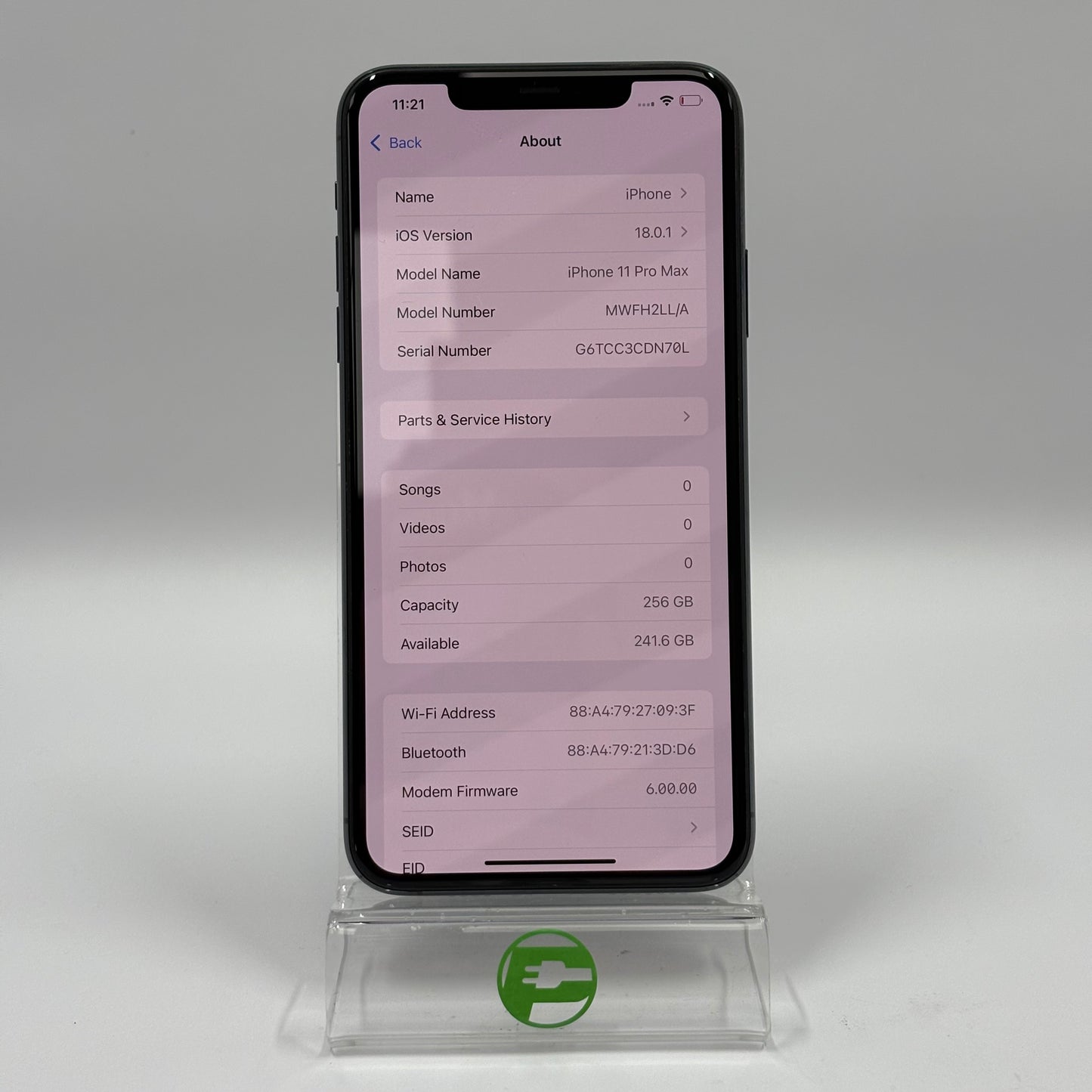 Unlocked Apple iPhone 11 Pro Max 256GB Midnight Green MWFH2LL/A