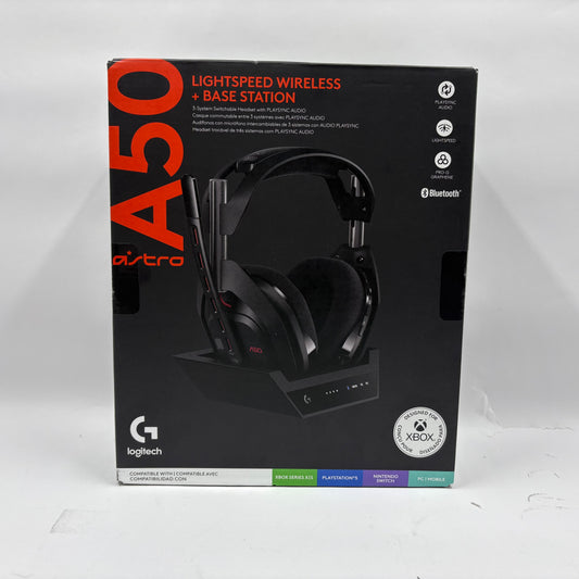 New Logitech Astro A50 Black Wireless Gaming Headset with Base Station