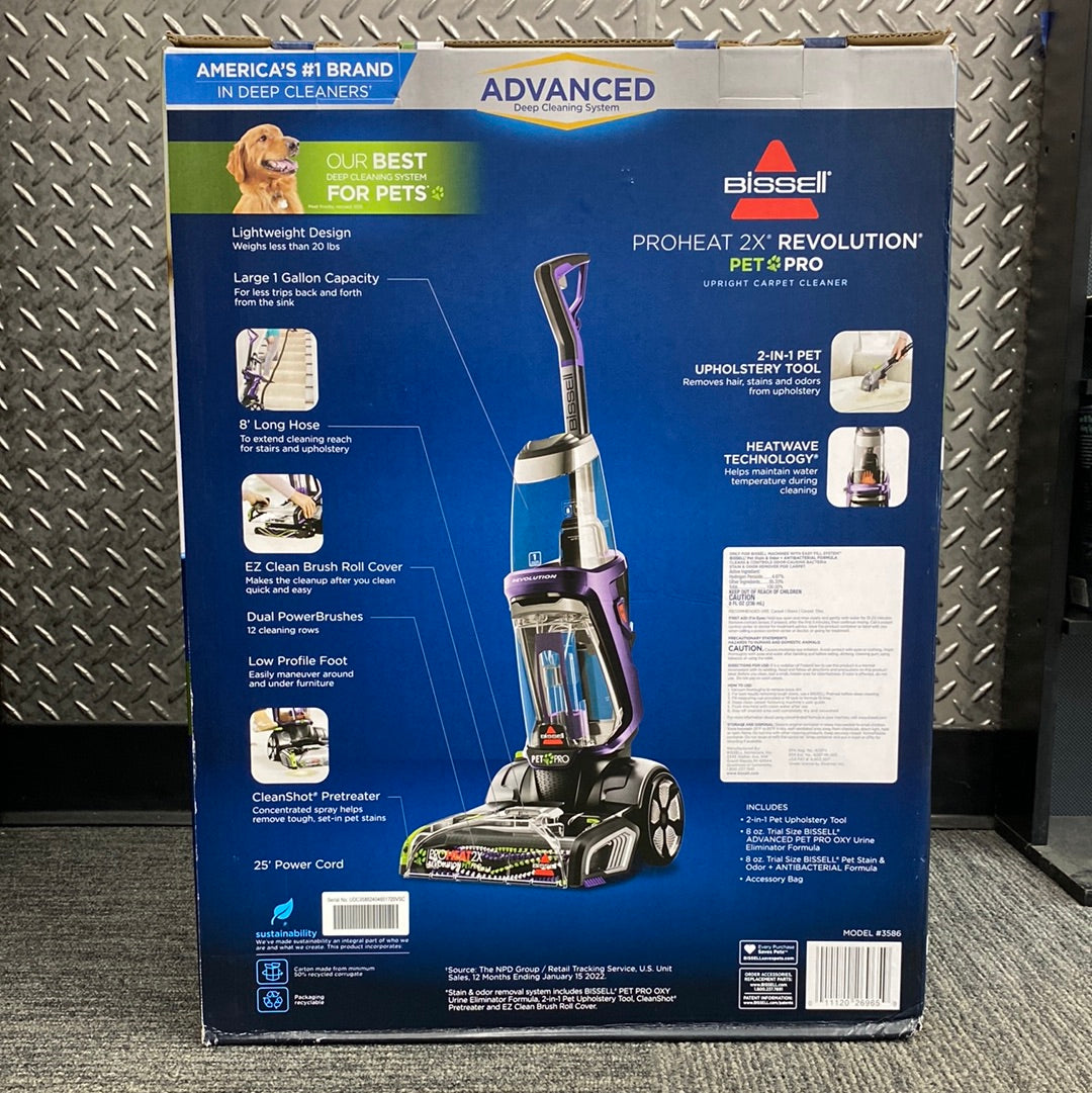 New Bissel Proheat 2X Revolution Upright Carpet Cleaner 3586 – PayMore Cary