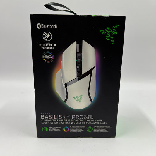 New Razer Basilisk V3 Pro White Edition Wireless Gaming Mouse RZ01-0462