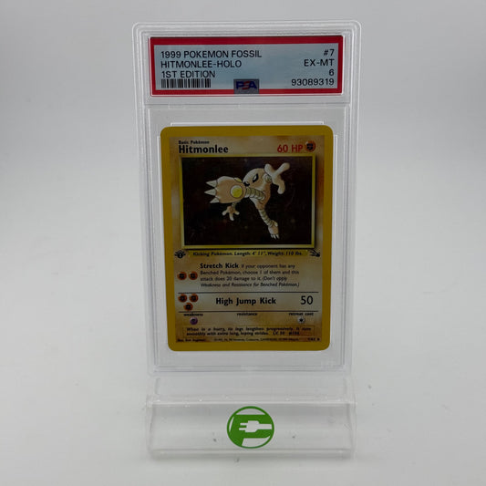 Pokémon TCG Hitmonlee [1st Edition] #7 Jungle 7/62 EX-MT PSA 6