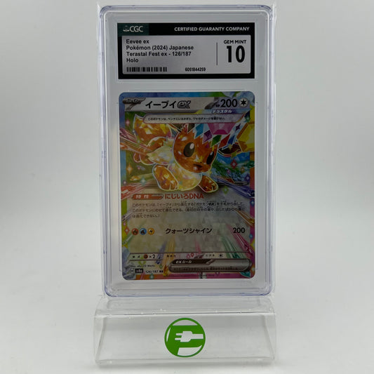 Pokémon TCG Eevee ex #126 Terasral Fest ex JP 126/187 RR Mint CGC 10