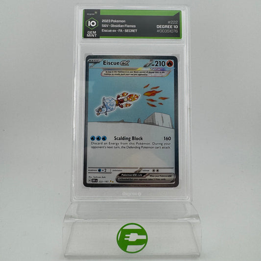 Pokémon TCG Obsidian Flames Eiscue Ex #222 Holo English Degree 10 GEM MINT