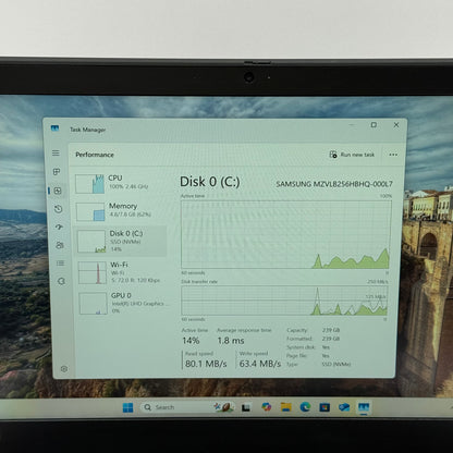 Lenovo t490s 14" i5-8365U 1.6GHz 8GB RAM 256GB SSD