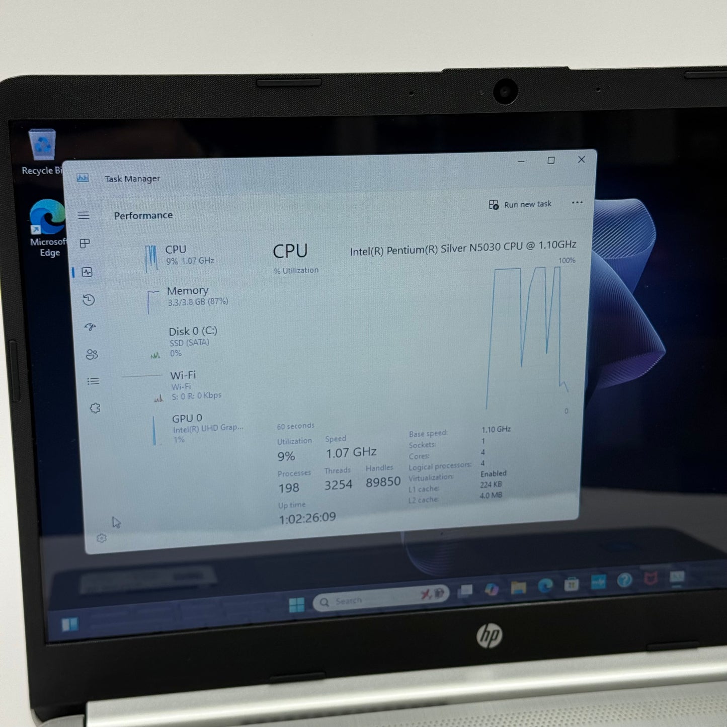 HP Laptop 14-DQ0053NR 14" Pentium Silver N5030 1.1GHz 4GB RAM 128GB SSD
