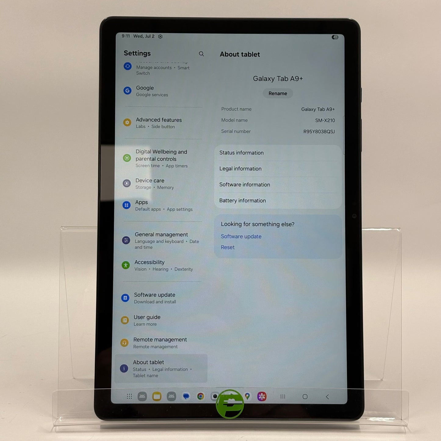 WiFi Only Samsung Galaxy Tab A9 Plus 8.7" 64GB Navy SM-X210 Tablet