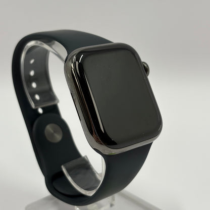 Unlocked Apple Watch Series 7 45MM Midnight Aluminum Black Sport Band MNAV3LL/A