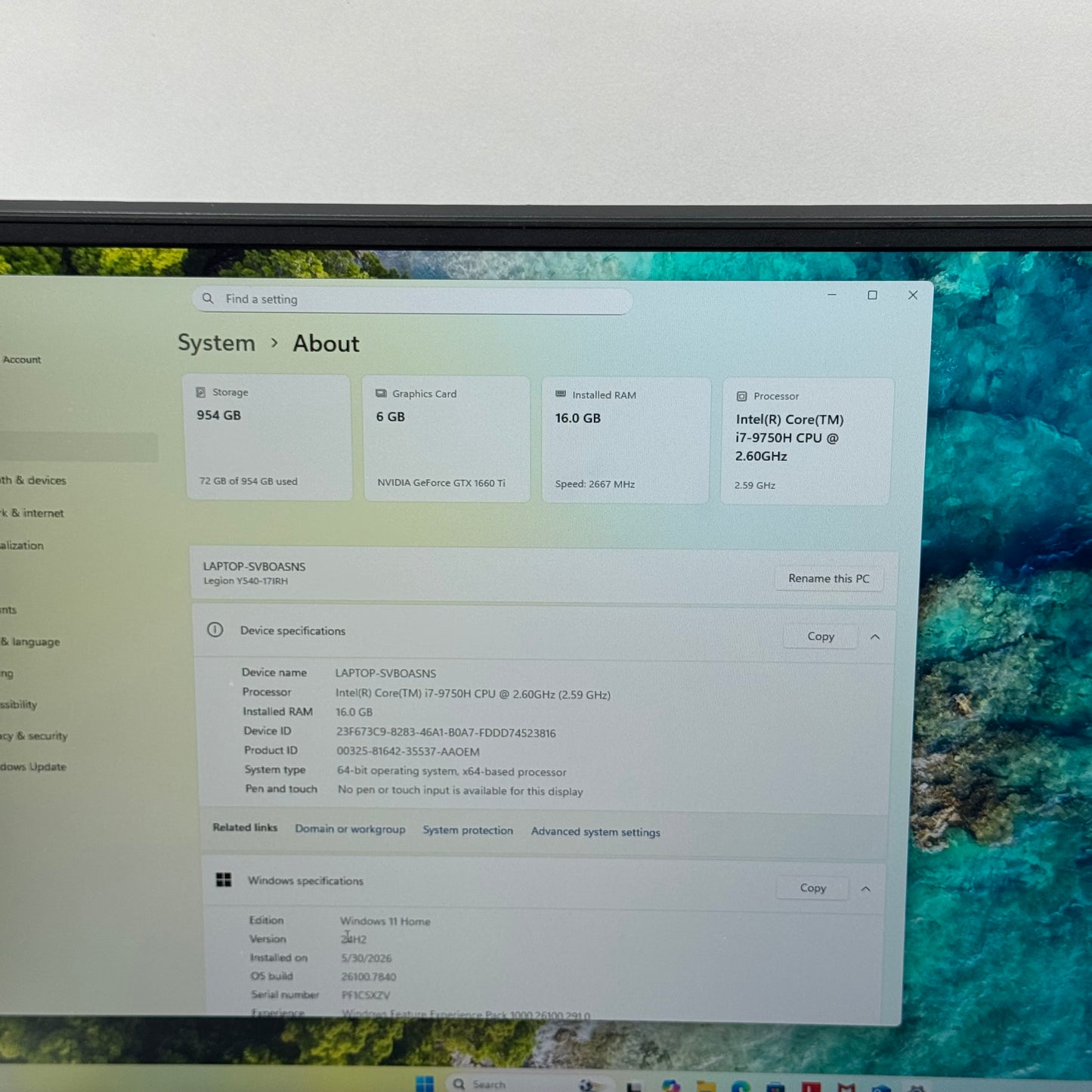 Lenovo Legion Y540-17IRH 17.3" i7-9750H 2.6GHz 16GB RAM 1TB SSD  GTX 1660 Ti