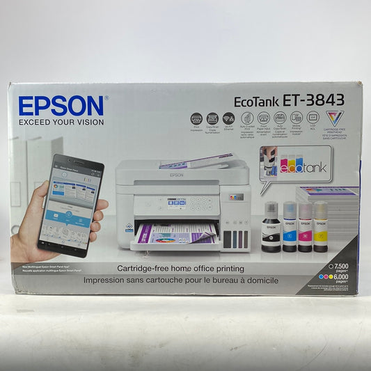 New Epson ET3843 Wireless Printer C11CJ61205