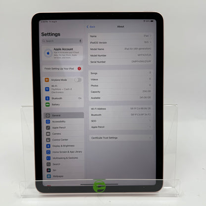 WiFi Only Apple iPad Air 4th Gen 256GB Rose Gold MYFX2VC/A