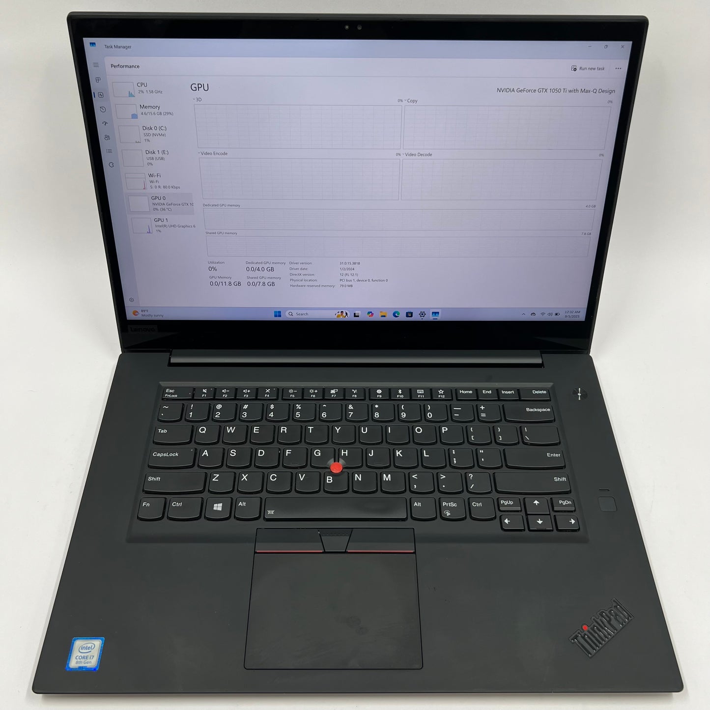 Lenovo ThinkPad X1 Extreme Gen 1 15.6" i7-8750H 16GB RAM 1TB SSD GTX 1050 Ti
