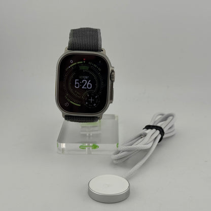 Unlocked Apple Watch Ultra 2 49MM Natural Titanium Green Trail Loop MRF63LL/A