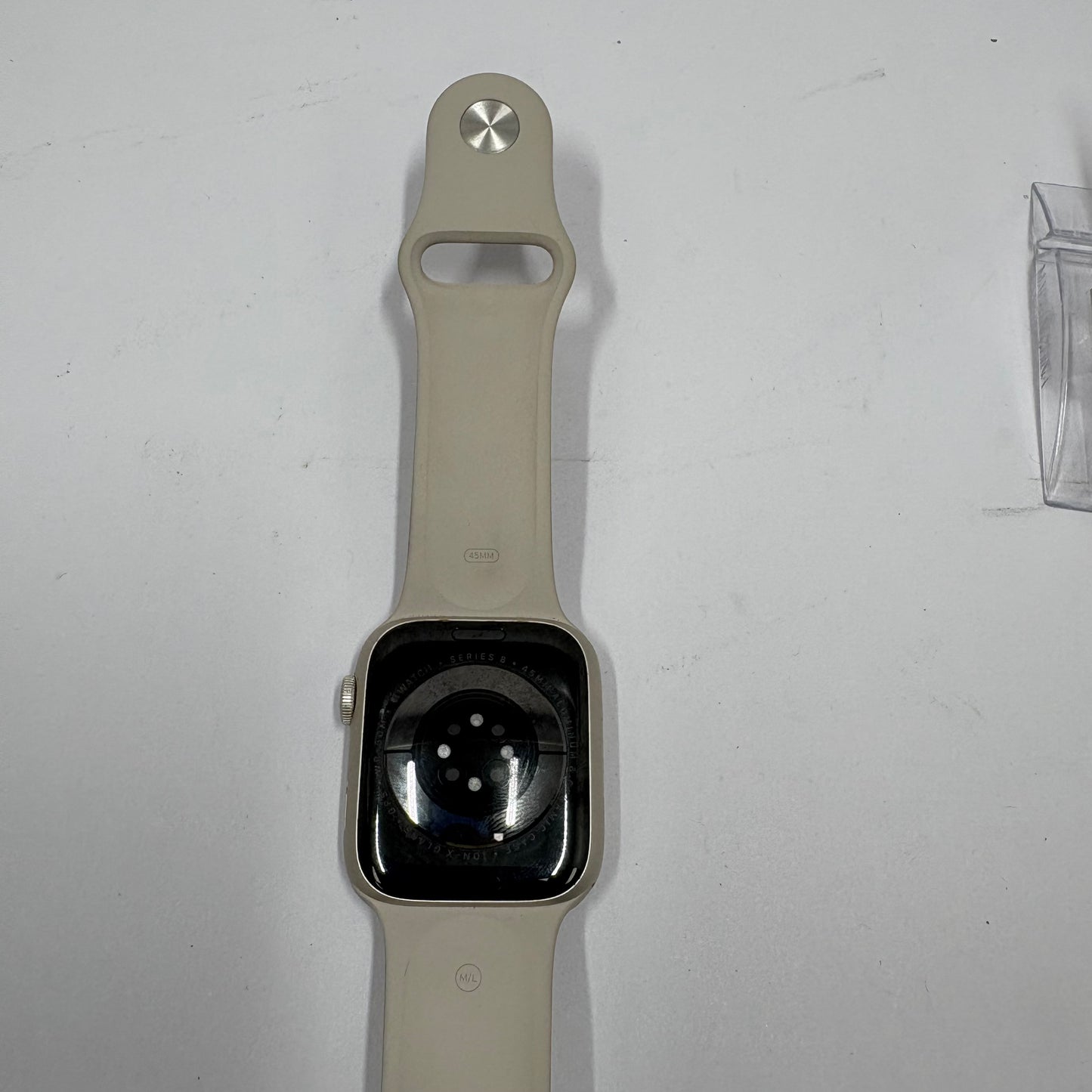 GPS Only Apple Watch Series 8 45MM Slate Aluminum Starlight Sport Band MNUQ3LL/A