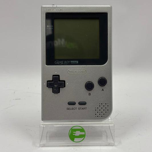 Nintendo GameBoy Pocket Handheld Game Console MGB-001 Silver No Battery Door