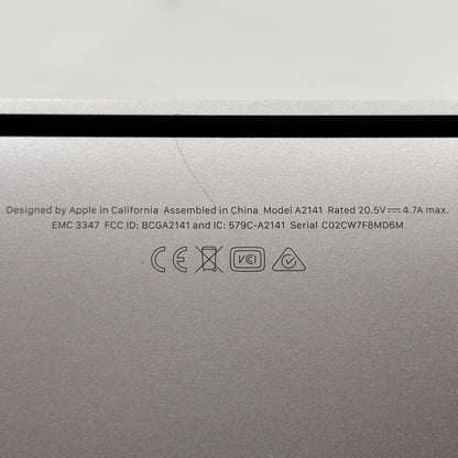 2019 Apple MacBook Pro 16" i7 2.6GHz 16GB RAM 512GB SSD Silver A2141