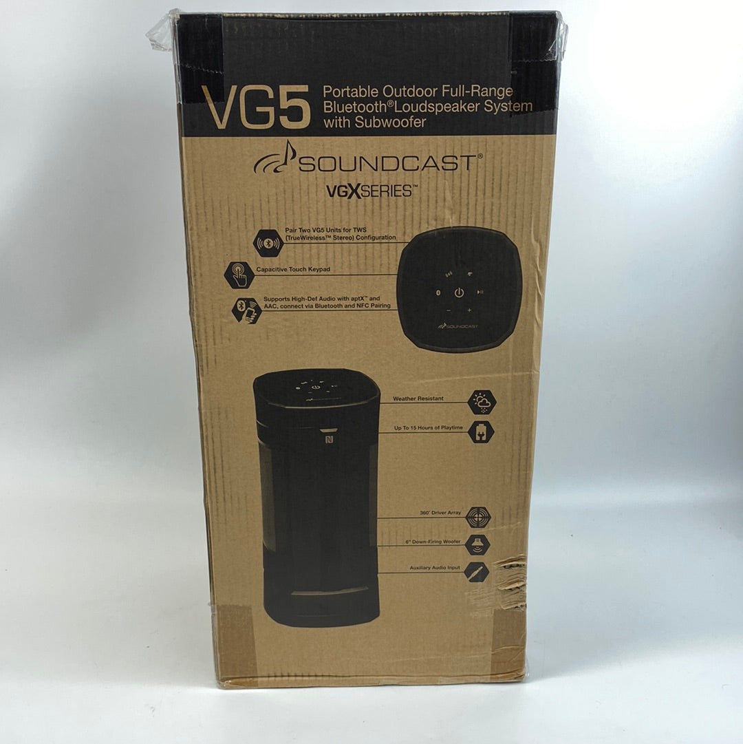 New Sealed SoundCast VG5 Portable Outdoor Full Range Bluetooth Speaker System