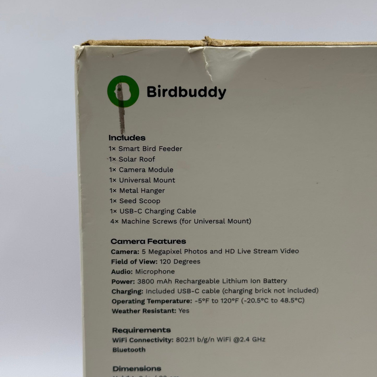 New Birdbuddy Smart Bird Feeder Blue Shelf Wear BBG1003BAC