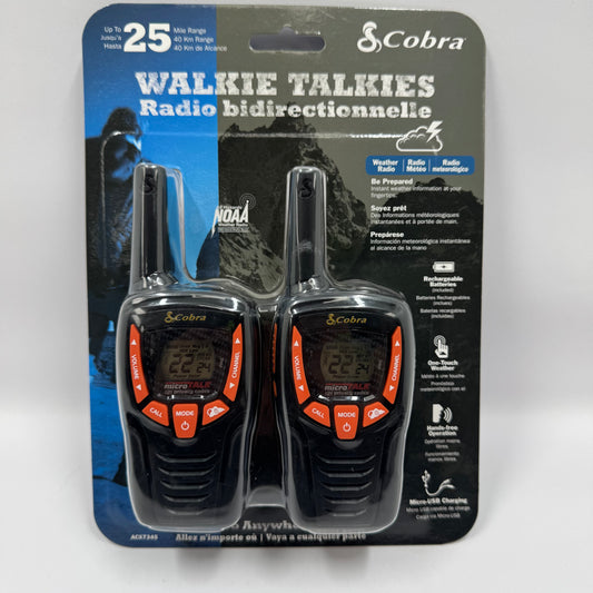 New Cobra Walkie Talkies Radio Bidirectional 2 Way Radio Walkie Talkie ACXT345