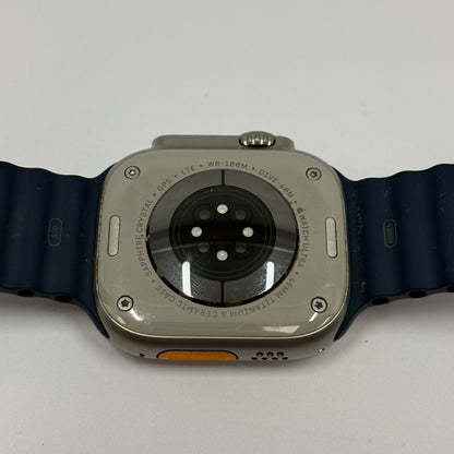 Unlocked Apple Watch Ultra 2 49MM Silver Titanium Blue Ocean Band