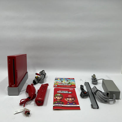 Nintendo Wii Game Console RVL-001 Red 25th Anniversary Edition with Game Disc