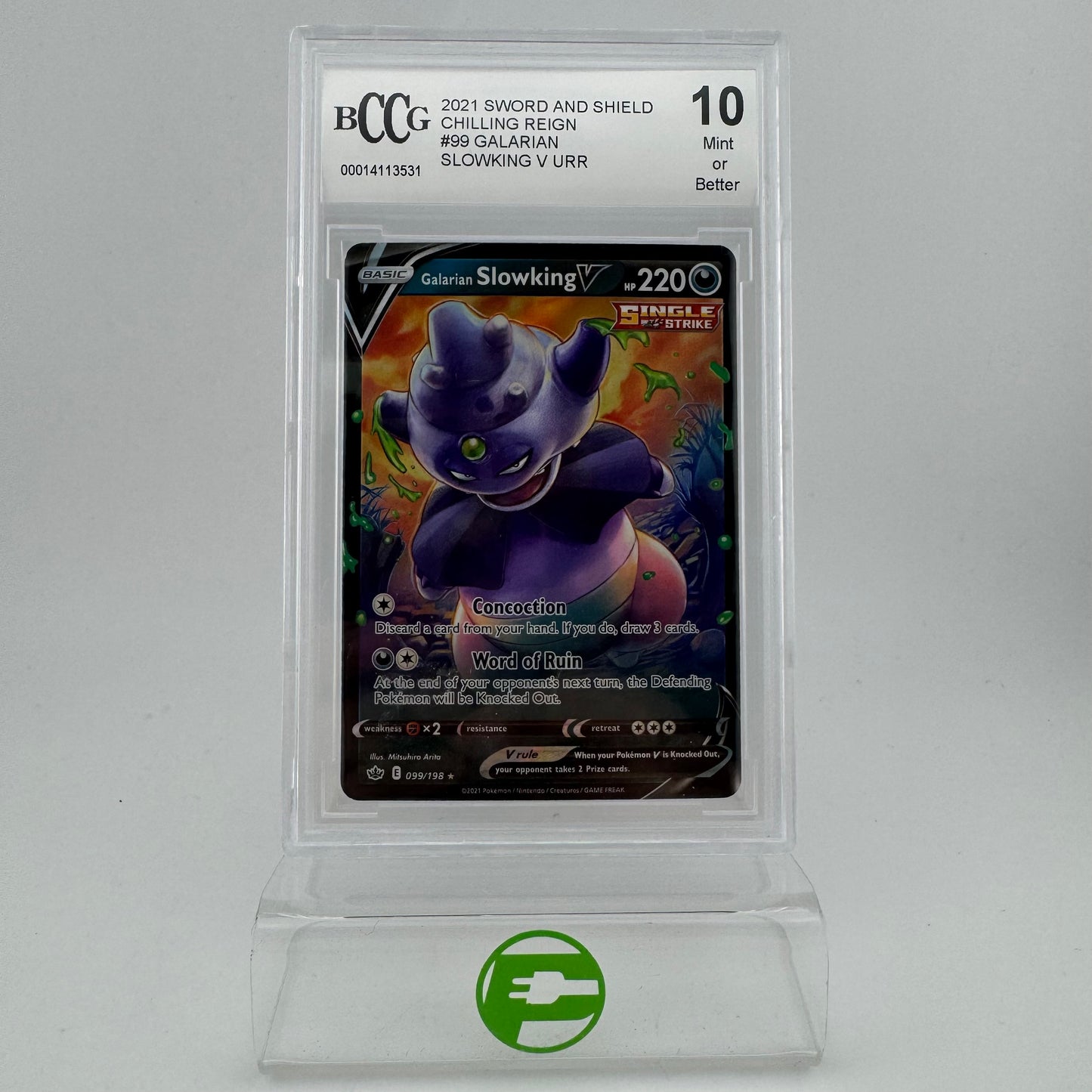 Pokémon TCG Chilling Reign Galarian Slowking V #99 Holo English BCCG 10 MINT