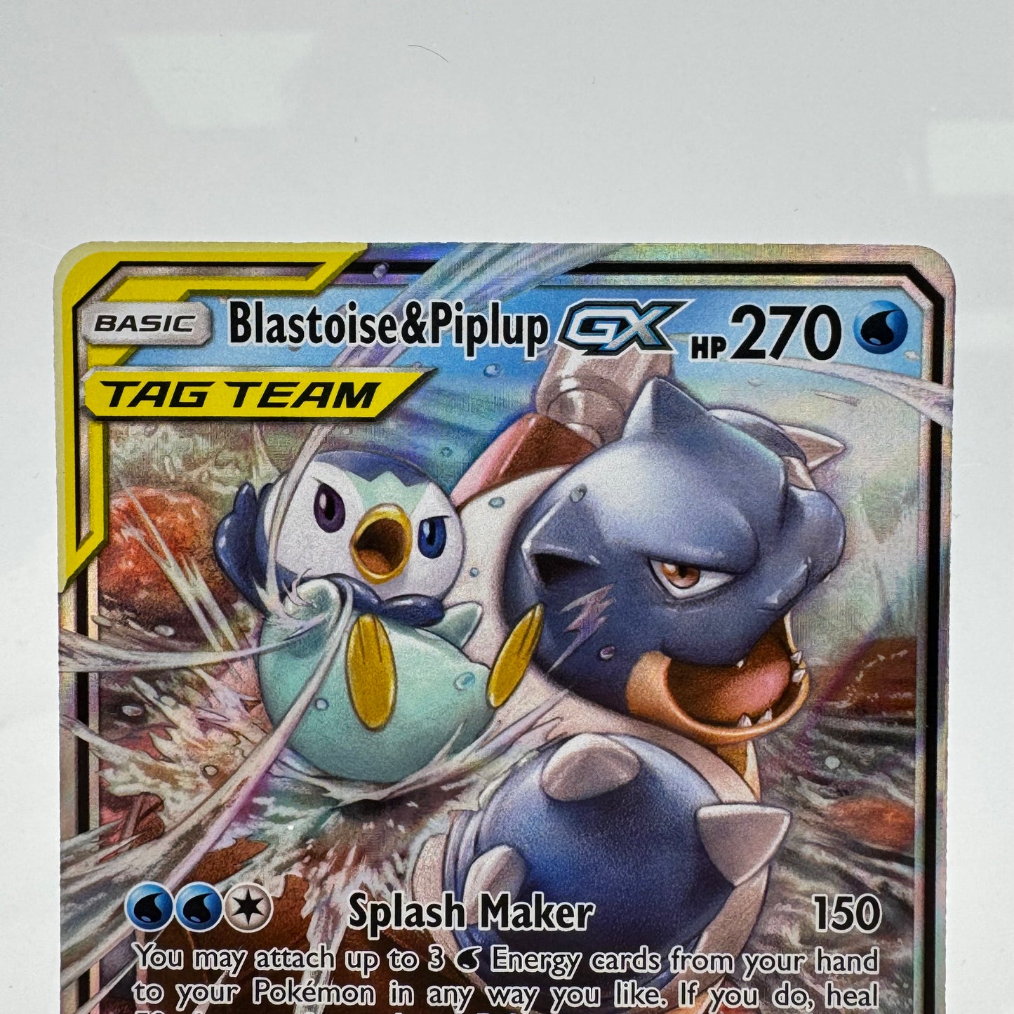 Pokémon TCG Cosmic Eclipse Blastoise & Piplup GX #38 Holo English NM