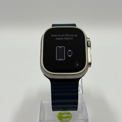 Unlocked Apple Watch Ultra 2 49MM Silver Titanium Blue Ocean Band
