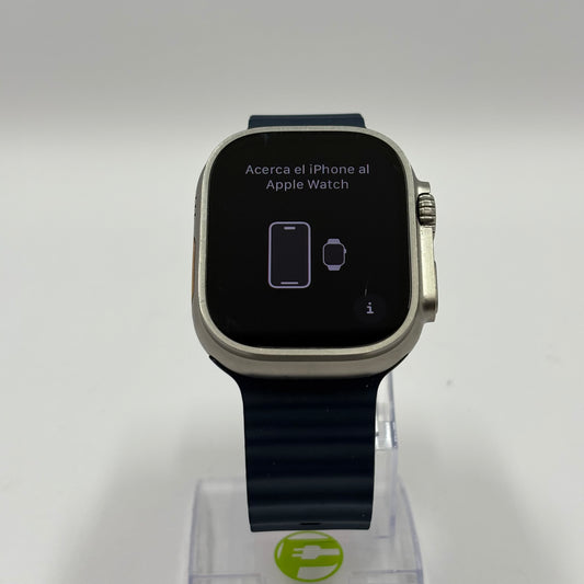 Unlocked Apple Watch Ultra 2 49MM Silver Titanium Blue Ocean Band