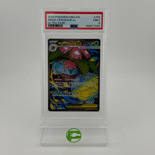 Pokémon TCG Mega Evolution Mega Venusaur EX #155 Holo Textured English PSA 9