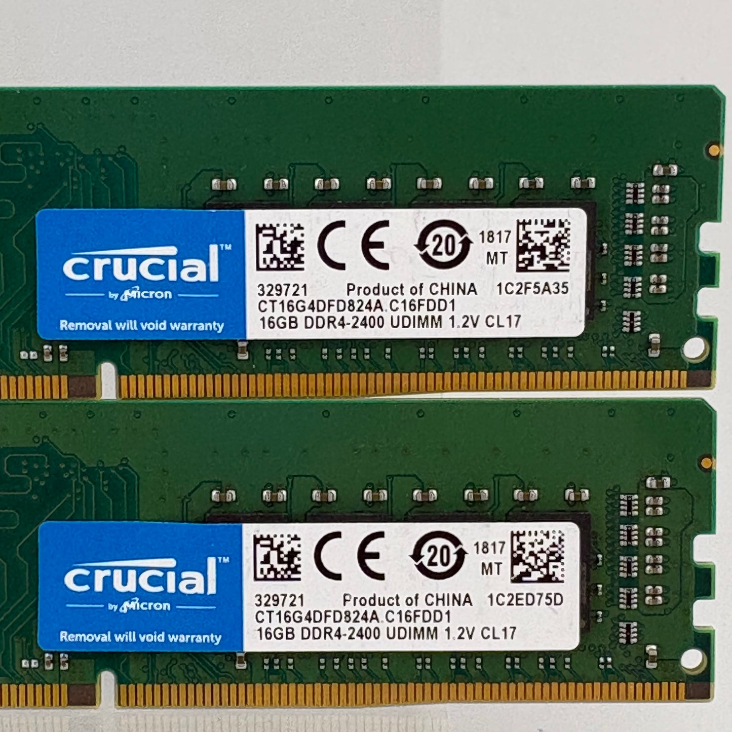 Crucial CT16G4DFD824A.C16FDD1 32GB (2x16GB) RAM DDR4 2400MHz