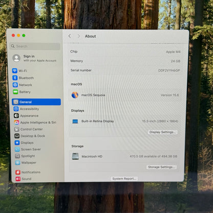 2025 Apple MacBook Air 15" M4 10C GPU 4.5GHz 24GB RAM 512GB SSD A3241