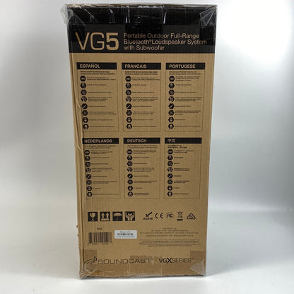 New Sealed SoundCast VG5 Portable Outdoor Full Range Bluetooth Speaker System