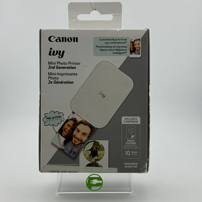 New Canon Ivy 2nd Gen Mini Photo Printer EZ2-6060 Pure White June 2024