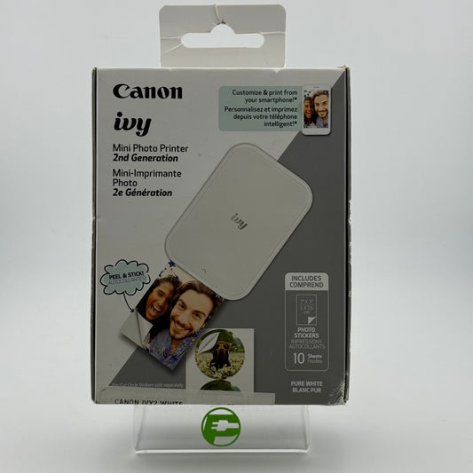 New Canon Ivy 2nd Gen Mini Photo Printer EZ2-6060 Pure White June 2024