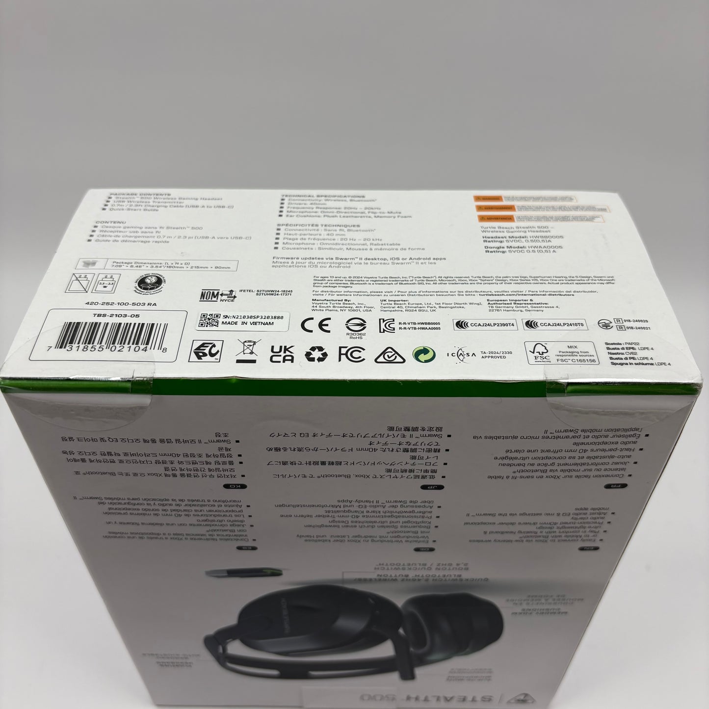 New Turtle Beach Stealth 500 Black TBS-2103-05 Wireless Over-Ear Gaming Headset