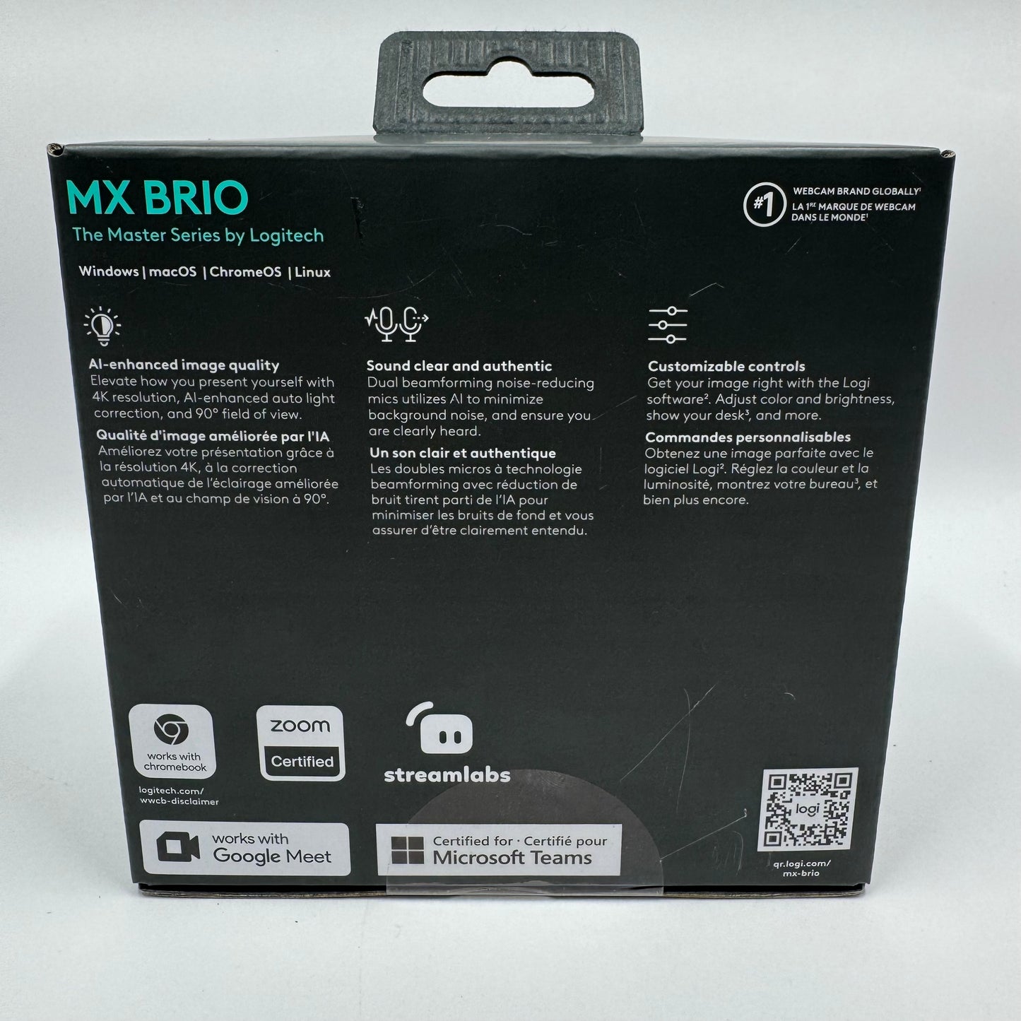 New Logitech MX BRIO 4K Ultra HD Collaboration and Streaming Webcam