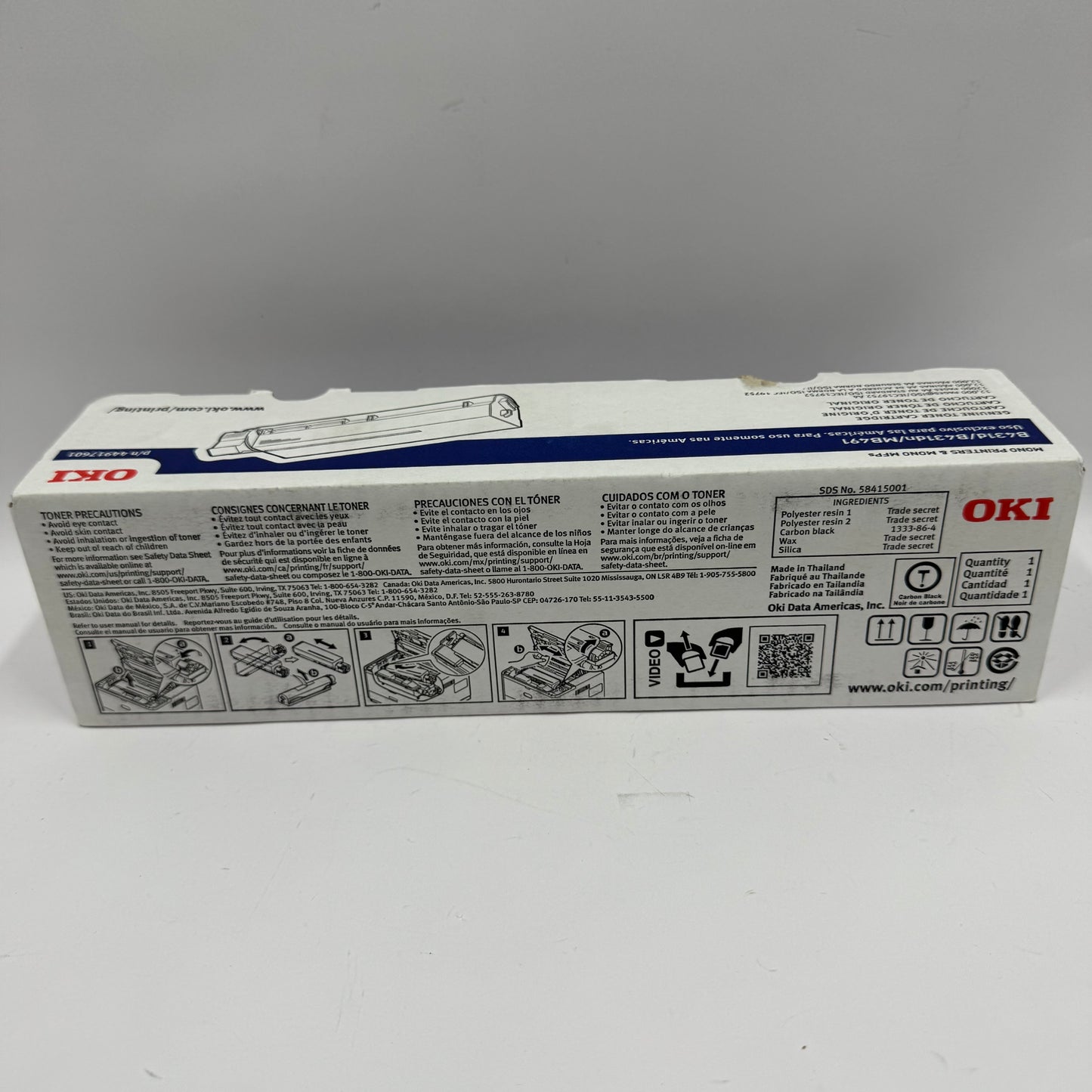 New OKI B431d 44917601 Black Toner Cartridge