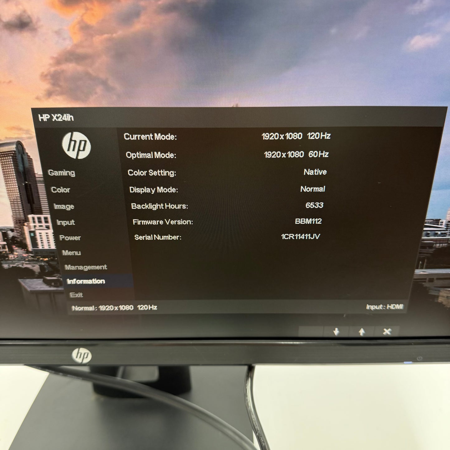 HP 24" X24IH FHD IPS LED 144Hz Gaming Monitor