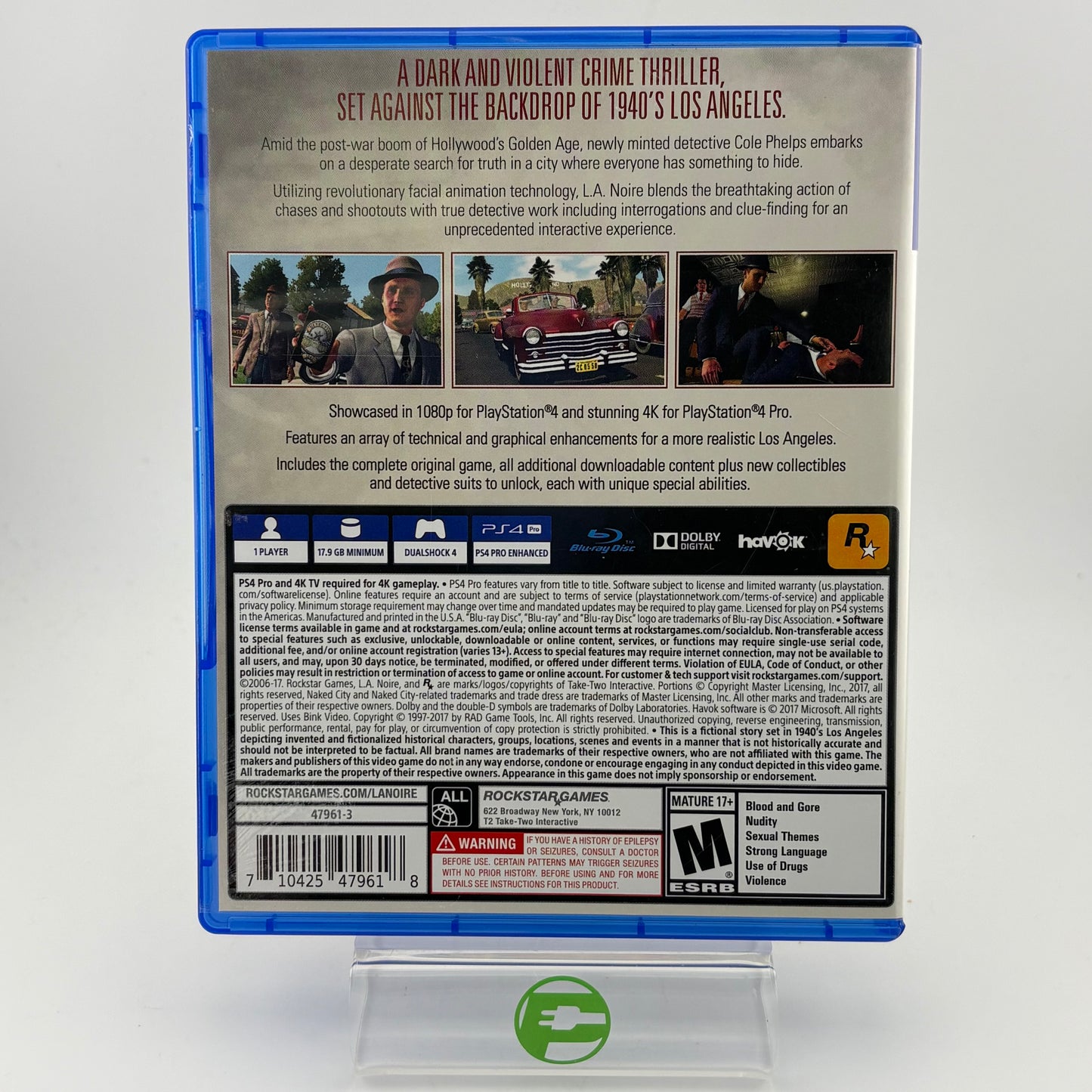 L.A. Noire (Sony PlayStation 4 PS4, 2017)
