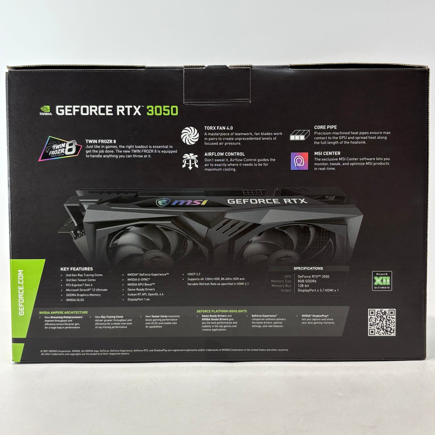 MSI GeForce RTX 3050 8GB GDDR6 Graphics Card MS-V397