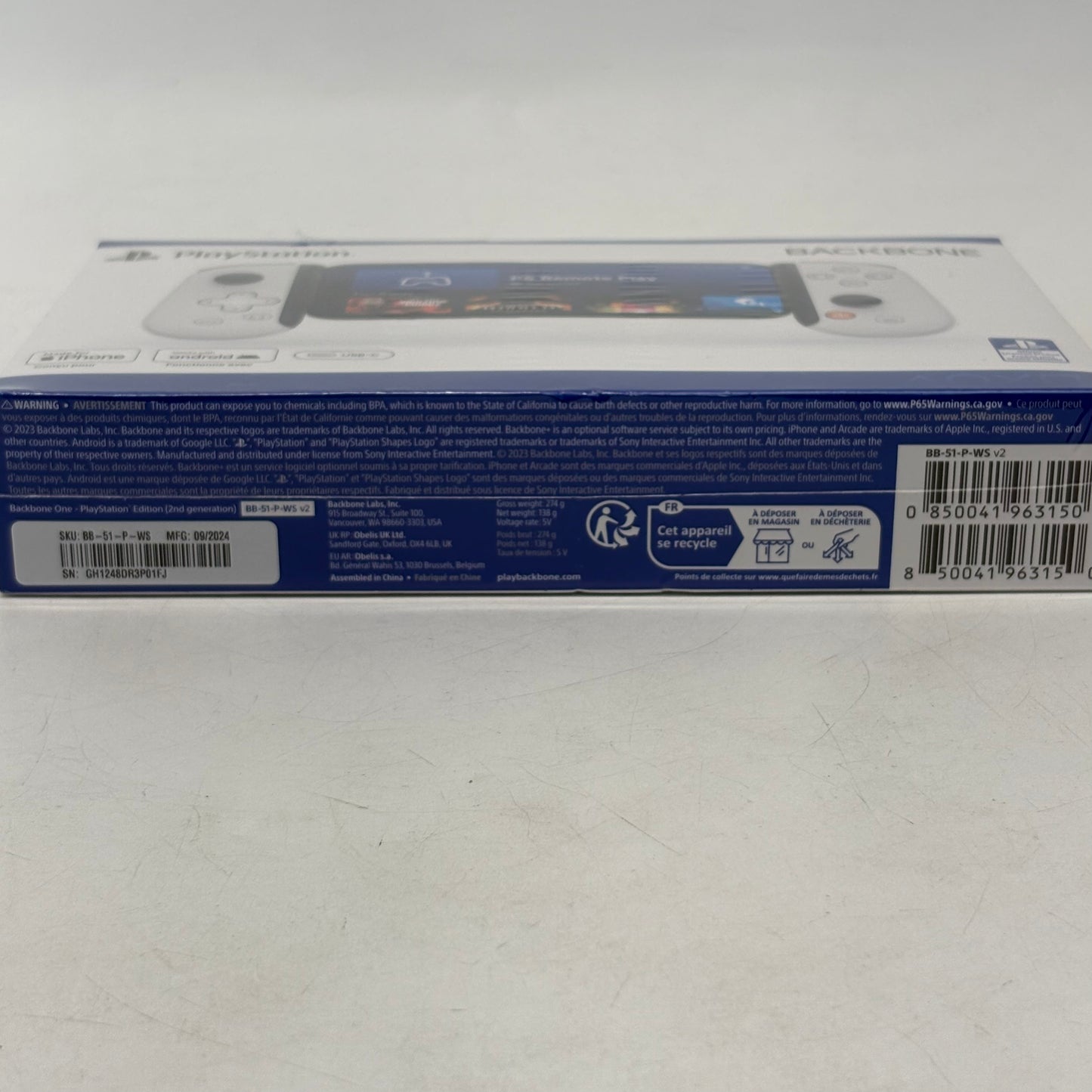 New Backbone One USB-C Controller White BB-51-P-WS V2 For Playstation 5 PS5