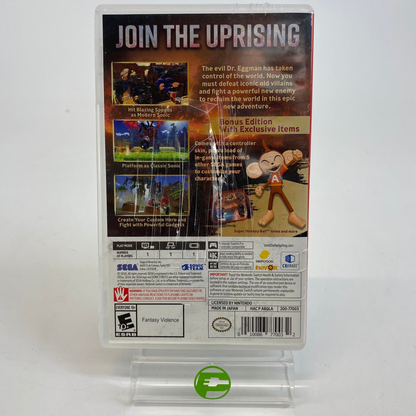 Sonic Forces Bonus Edition (Nintendo Switch, 2017)