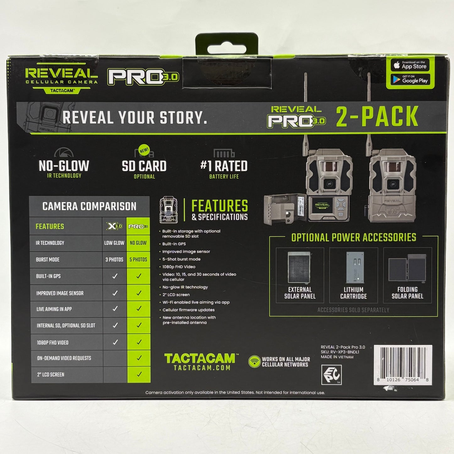 New Tactacam Reveal Pro 3.0 2-Pack Cellular Camera