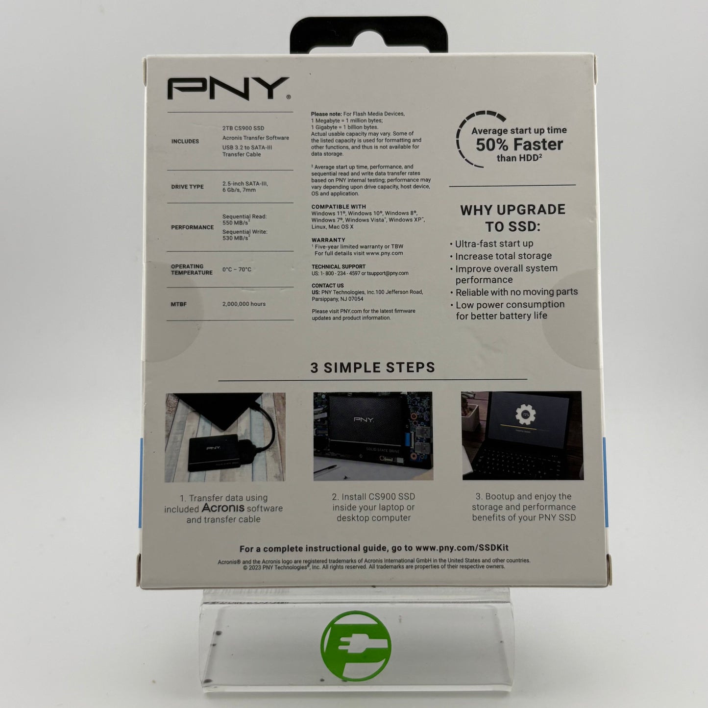 New PNY 2.5" Upgrade Kit 2TB SATA III SSD SSD7CS900-2TBKIT-RB