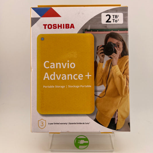 New Toshiba Portable Canvio Advance+ 2TB External HDD HDTCA20XWCAB Yellow