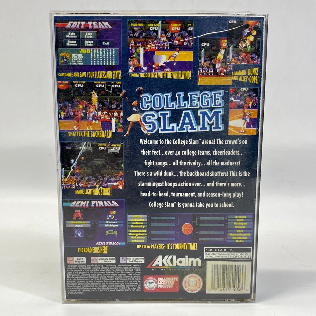 College Slam (Sony PlayStation 1 PS1, 1996) Long Box