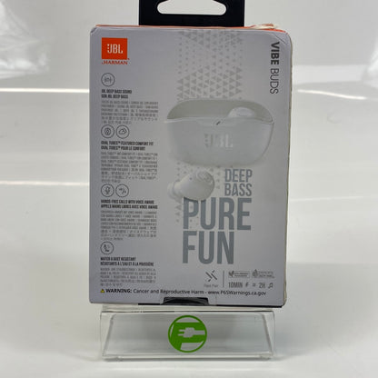 New JBL Vibe Buds True Wireless Bluetooth Earbuds Headphones White