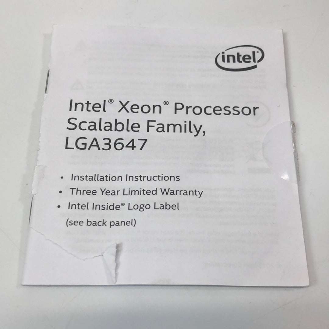 Intel Xeon Silver 4108 8-Core 1.8GHz 85W LGA 3647 Server Processor SR3GJ
