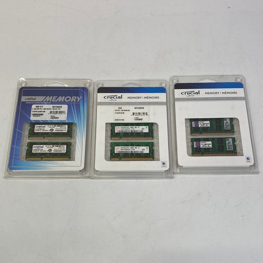 LOT OF 3 Crucial Kingston Hynix DDR2/DDR3 RAM Kits Bundle